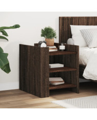 Table de chevet chêne marron 45x50x50 cm bois d’ingénierie | Mobilier & Déco