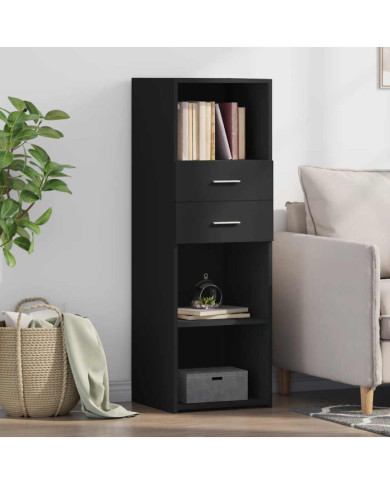 Buffet haut noir 40x42,5x124 cm bois d'ingénierie | Mobilier & Déco
