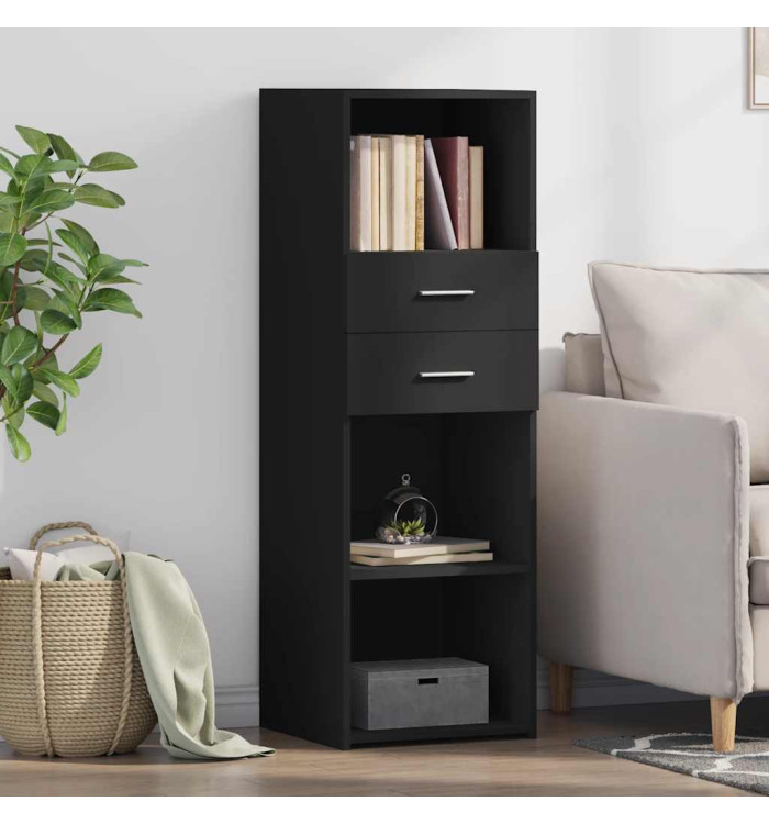 Buffet haut noir 40x42,5x124 cm bois d'ingénierie | Mobilier & Déco