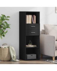 Buffet haut noir 40x42,5x124 cm bois d'ingénierie | Mobilier & Déco