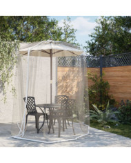 Moustiquaire pour parasol 220 maille blanc Φ300x230 cm | Mobilier & Déco