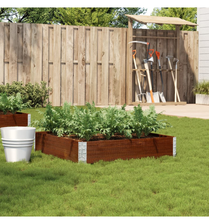 Jardinière marron 100x100 cm bois massif de pin | Mobilier & Déco