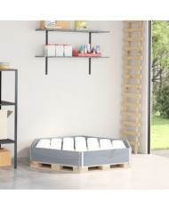 Lit surélevé hexagonale gris 160x160 cm bois de pin massif | Mobilier & Déco