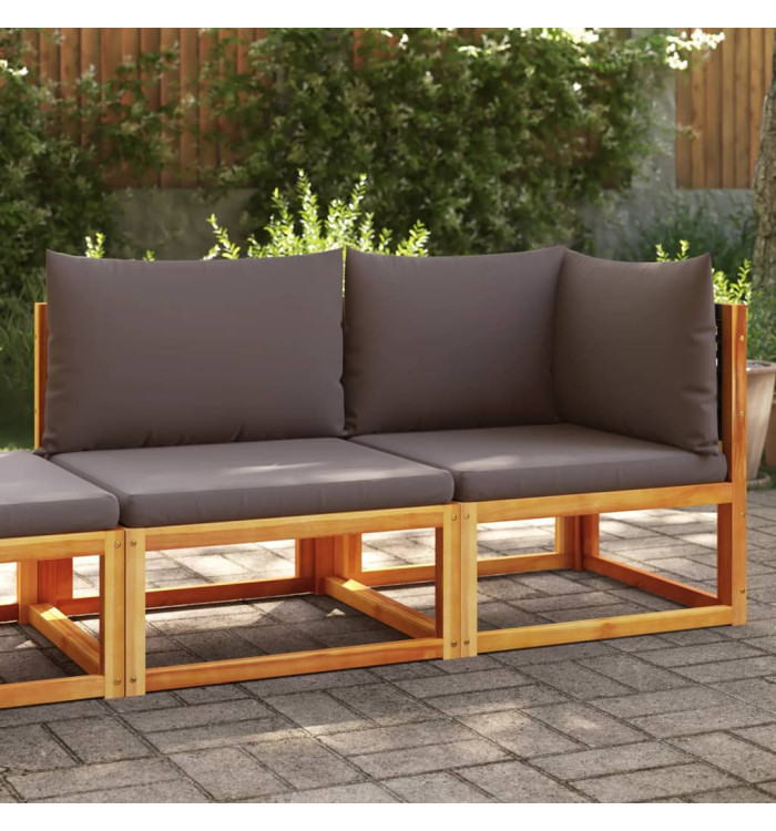 Canapé de jardin avec coussins 2 places bois massif d'acacia | Mobilier & Déco