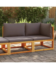 Canapé de jardin avec coussins 2 places bois massif d'acacia | Mobilier & Déco