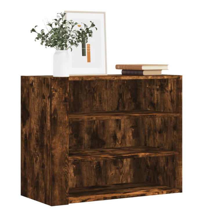 Armoire murale chêne fumé 75x35x60 cm bois d'ingénierie | Mobilier & Déco