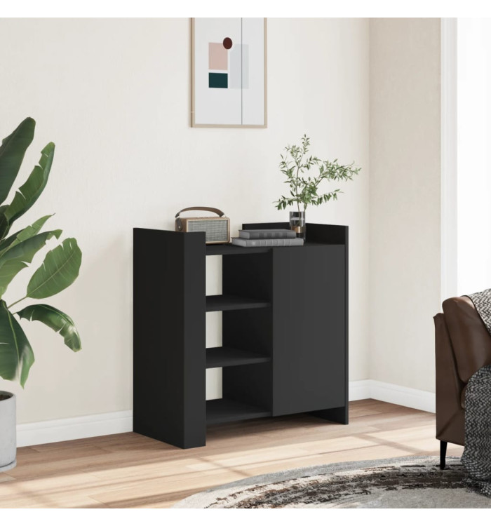 Buffet noir 73,5x35x75 cm bois d'ingénierie | Mobilier & Déco