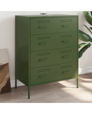 Buffet vert olive 68x39x89 cm acier | Mobilier & Déco