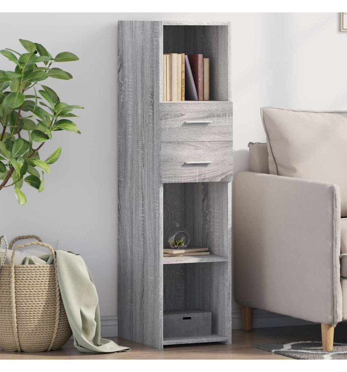 Buffet haut sonoma gris 30x42,5x124 cm bois d'ingénierie | Mobilier & Déco