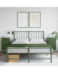 Tables de chevet 2 pcs vert olive 36x39x68 cm acier | Mobilier & Déco
