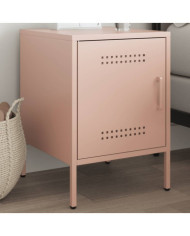 Table de chevet rose 36x39x50,5 cm acier | Mobilier & Déco
