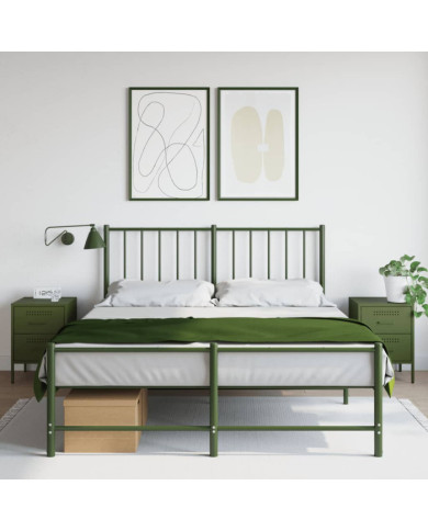 Tables de chevet 2 pcs vert olive 36x39x50,5 cm acier | Mobilier & Déco