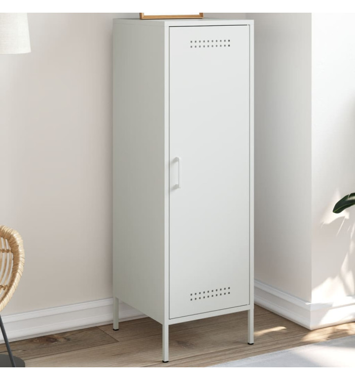 Buffet haut blanc 36x39x113 cm acier | Mobilier & Déco