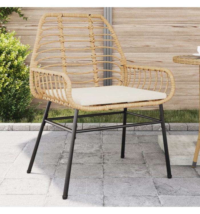 Chaises de jardin lot de 2 et coussins marron rotin | Mobilier & Déco