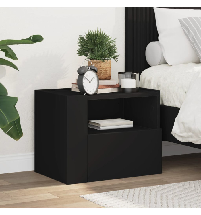 Table de chevet murale noir 45x30x35 cm | Mobilier & Déco