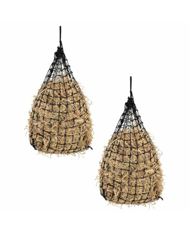 Filets à foin 2 pcs carré noir 75x75 cm PP | Mobilier & Déco