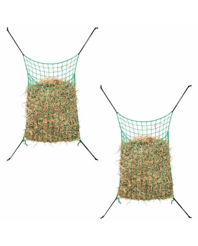 Filets à foin 2 pcs rectangulaire vert 200x120 cm PP | Mobilier & Déco