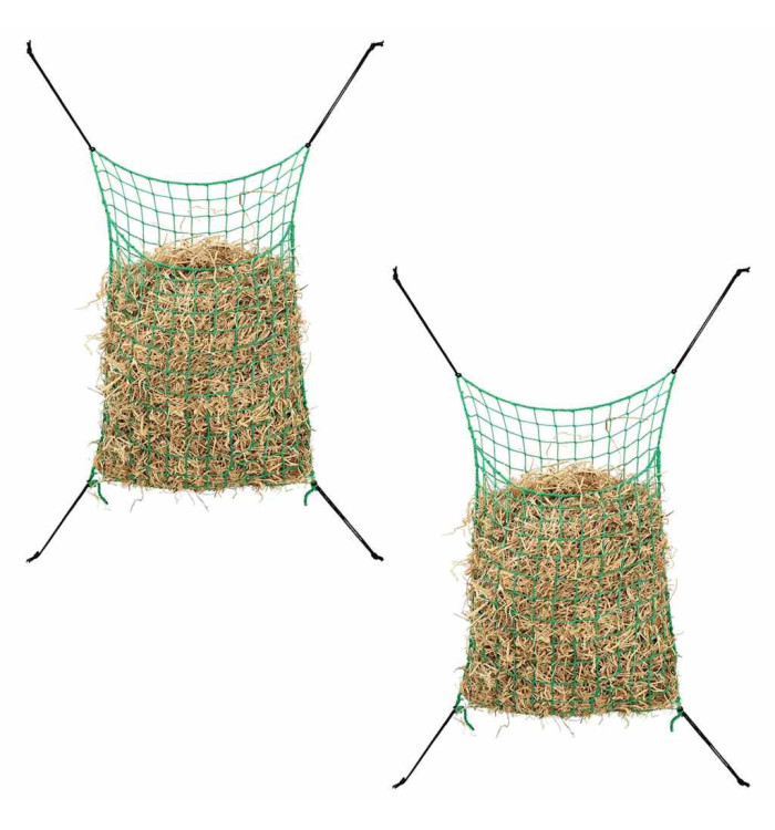 Filets à foin 2 pcs rectangulaire vert 200x120 cm PP | Mobilier & Déco
