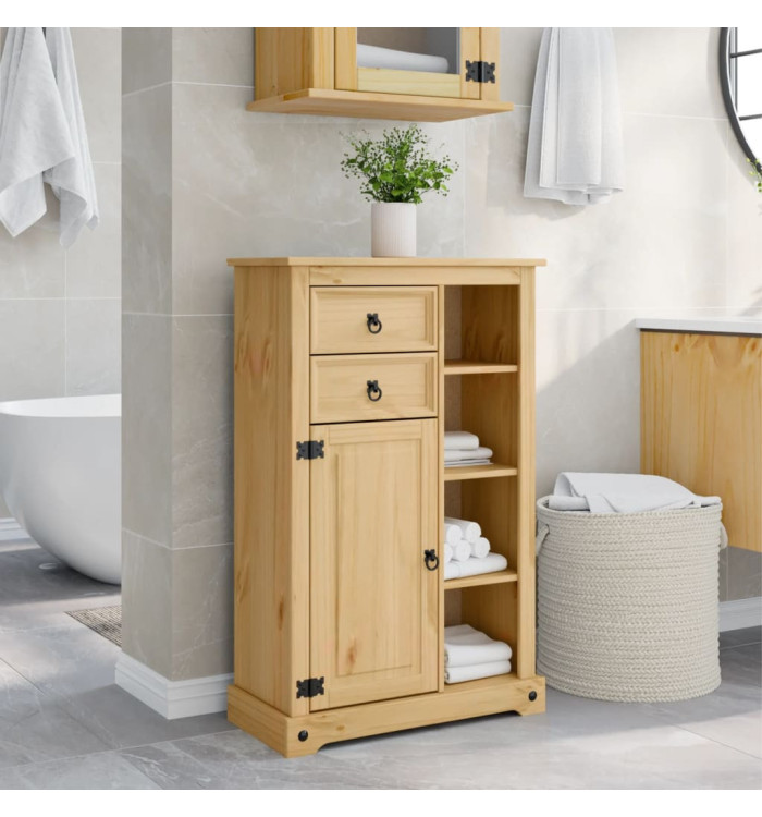 Armoire de salle de bain Corona 70x33x110 cm bois de pin massif | Mobilier & Déco