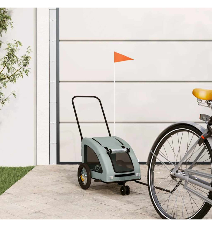 Remorque de vélo pour animaux de compagnie gris | Mobilier & Déco