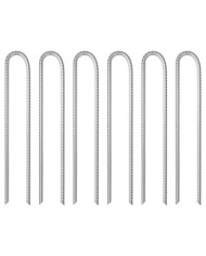 Piquets de tente 6pcs en forme de U 337cm Ø10mm acier galvanisé | Mobilier & Déco