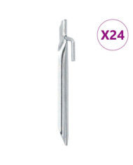 Piquets de tente 24pcs en forme de V 17cm Ø20mm acier galvanisé | Mobilier & Déco
