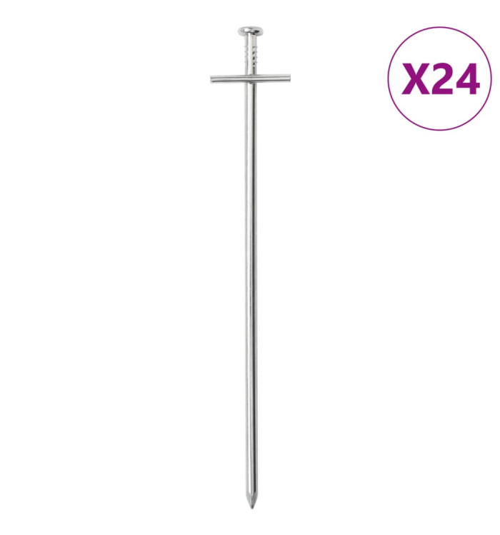 Piquets de tente 24 pcs 23 cm Ø6 mm acier galvanisé | Mobilier & Déco