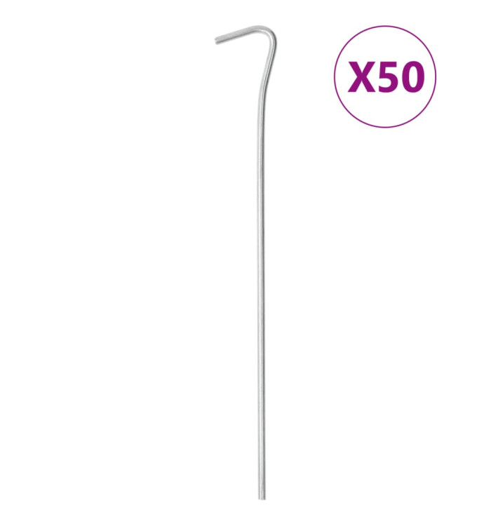 Piquets de tente 50 pcs 23 cm Ø4 mm acier galvanisé | Mobilier & Déco