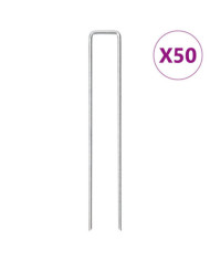 Piquets de sol en forme de U 50 pcs 20x3,5 cm acier galvanisé | Mobilier & Déco