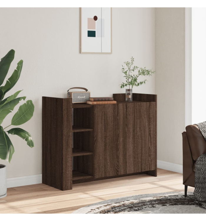 Buffet chêne marron 100x35x75 cm bois d'ingénierie | Mobilier & Déco