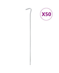 Piquets de tente 50 pcs 30 cm Ø5 mm acier galvanisé | Mobilier & Déco