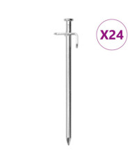 Piquets de tente 24 pcs 19,5 cm 8 mm acier galvanisé | Mobilier & Déco