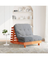 Canapé-lit futon avec matelas 90x206x11 cm bois massif de pin | Mobilier & Déco
