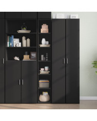 Buffet haut noir 30x41x185 cm bois d'ingénierie | Mobilier & Déco
