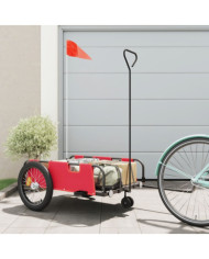 Remorque de vélo rouge et noir tissu oxford et fer | Mobilier & Déco