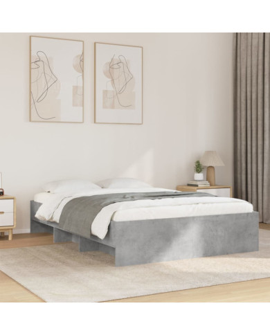 Cadre de lit sans matelas gris béton 120x200 cm bois ingénierie | Mobilier & Déco