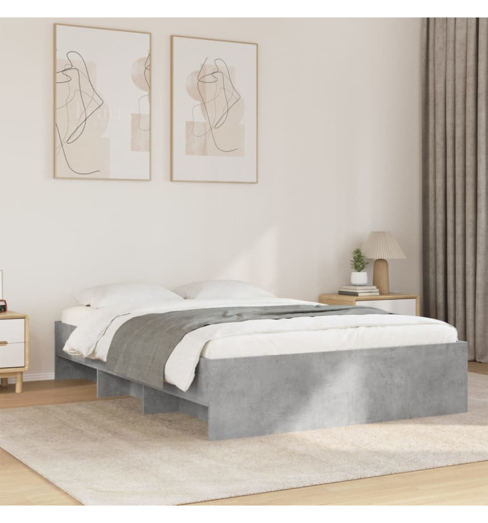 Cadre de lit sans matelas gris béton 120x200 cm bois ingénierie | Mobilier & Déco