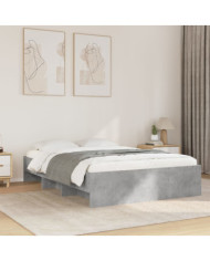 Cadre de lit sans matelas gris béton 120x200 cm bois ingénierie | Mobilier & Déco