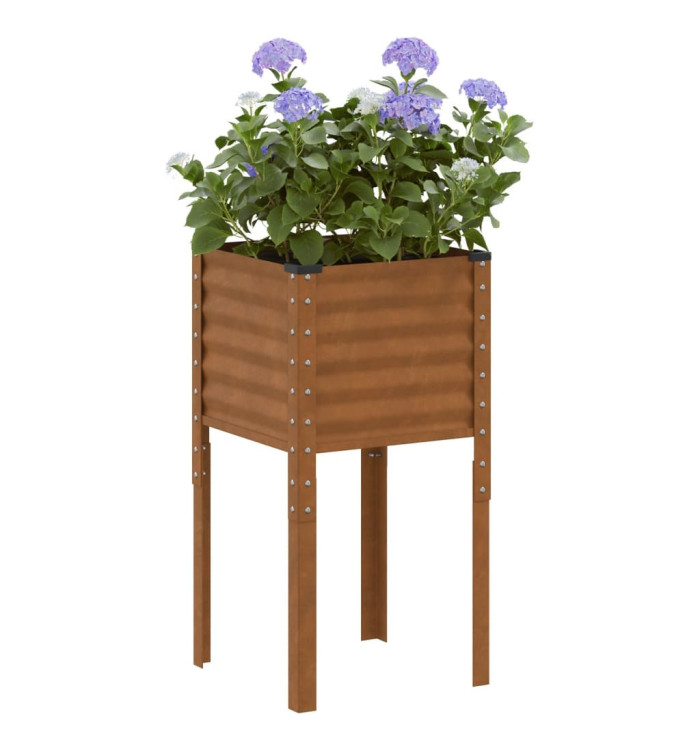 Jardinière 45x45x88 cm acier résistant aux intempéries | Mobilier & Déco