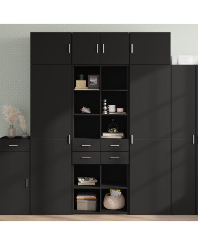 Armoire de rangement noir 70x42,5x225 cm bois d'ingénierie | Mobilier & Déco