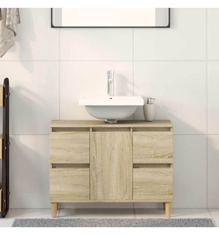 Meuble d'évier chêne sonoma 80x33x60 cm bois d'ingénierie | Mobilier & Déco
