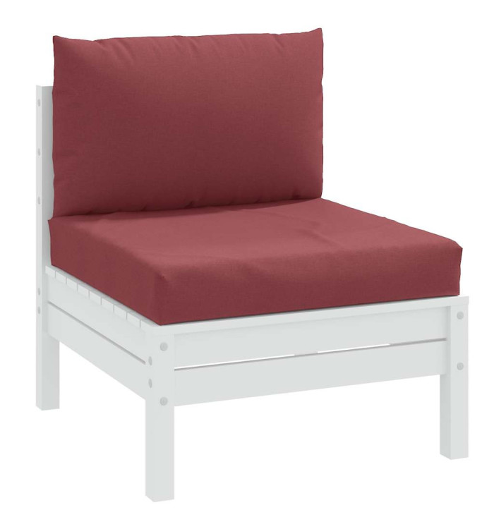 Coussins de palette lot de 2 rouge bordeaux mélangé tissu | Mobilier & Déco