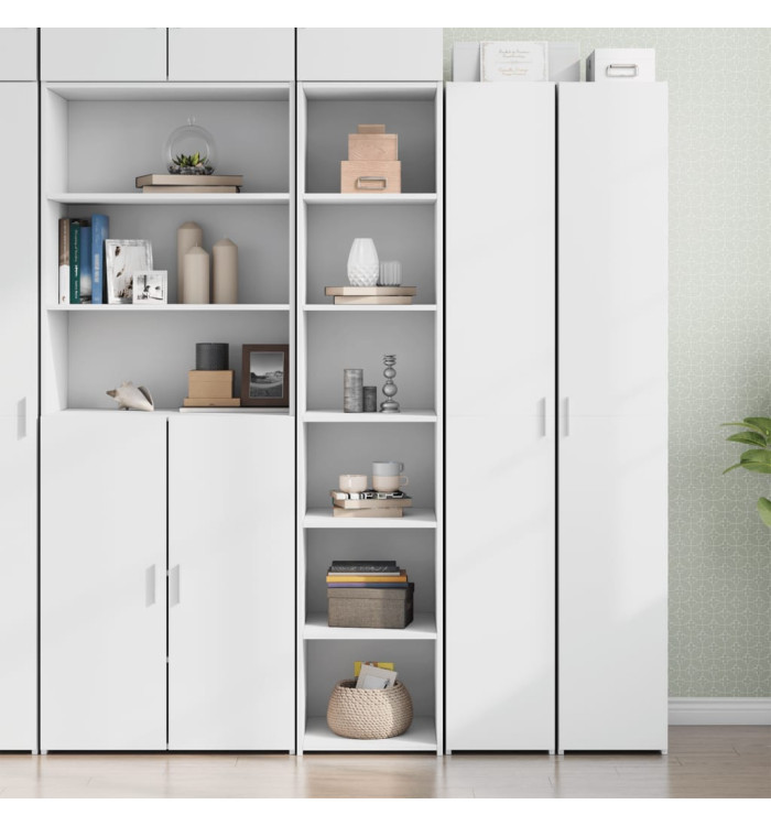 Buffet haut blanc 40x41x185 cm bois d'ingénierie | Mobilier & Déco