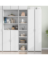 Buffet haut blanc 40x41x185 cm bois d'ingénierie | Mobilier & Déco