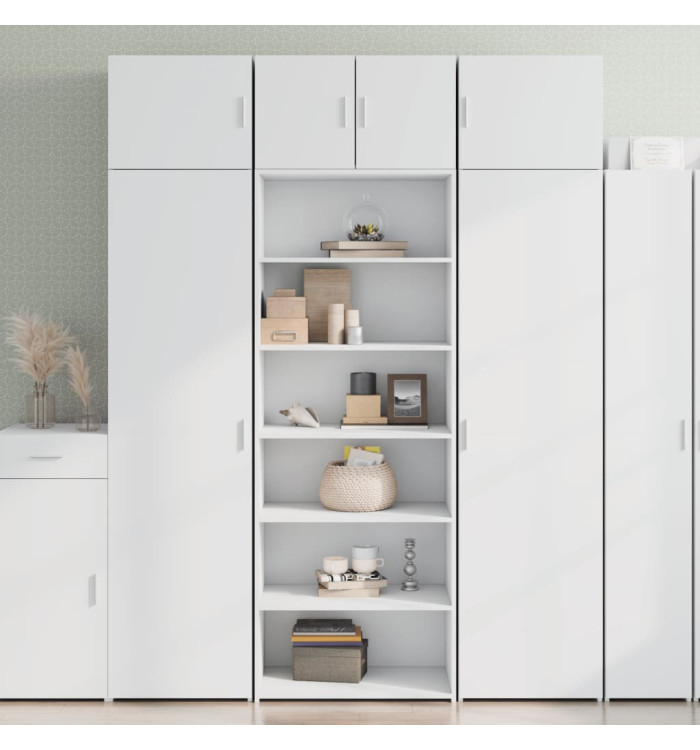 Buffet haut blanc 70x41x185 cm bois d'ingénierie | Mobilier & Déco