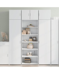 Buffet haut blanc 70x41x185 cm bois d'ingénierie | Mobilier & Déco
