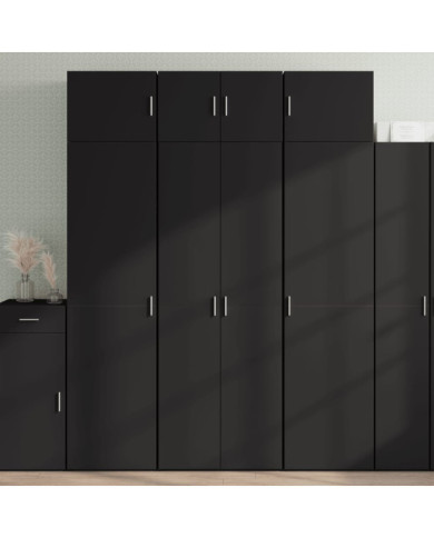 Armoire de rangement noir 70x42,5x225 cm bois d'ingénierie | Mobilier & Déco