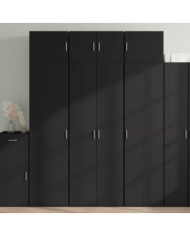 Armoire de rangement noir 70x42,5x225 cm bois d'ingénierie | Mobilier & Déco