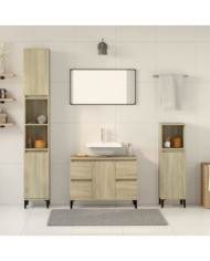 Ensemble de meubles de salle de bain 3 pcs chêne sonoma | Mobilier & Déco