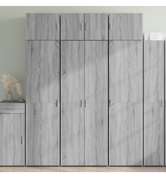 Buffet haut sonoma gris 70x42,5x185 cm bois d'ingénierie | Mobilier & Déco